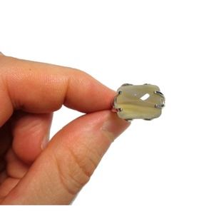 925 Sterling Silver Agate Ring, Natural Agate Ring Size 7.5, Custom Made Gift